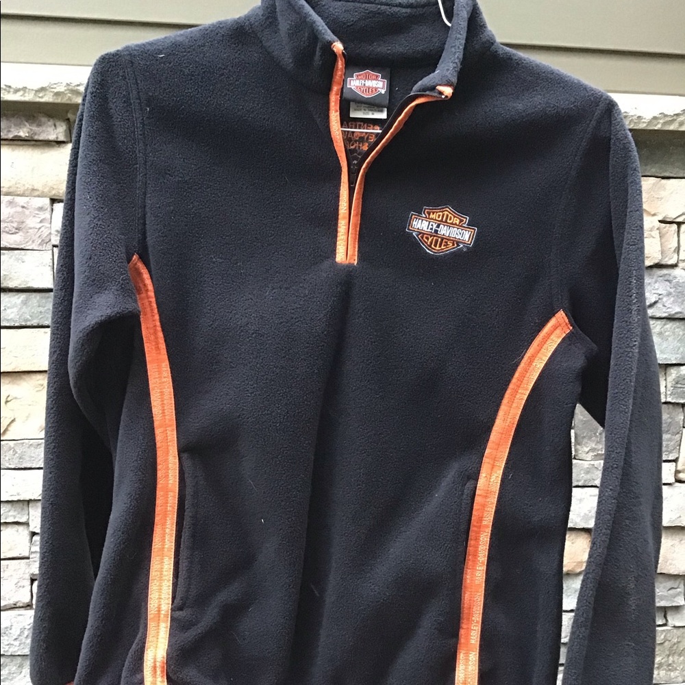 Black fleece Harley Davidson pullover size medium
